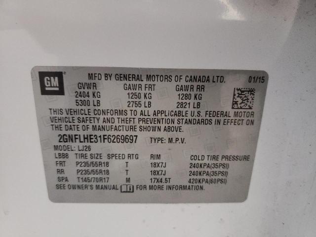 CHEVROLET EQUINOX LT 2015 con VIN 2GNFLHE31F6269697 - Foto de la subasta