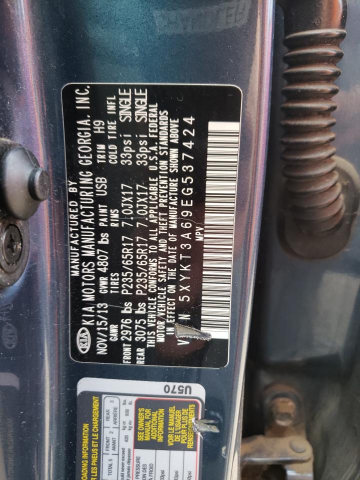 Photo 10 from auction – 2014 KIA SORENTO LX with VIN 5XYKT3A69EG537424