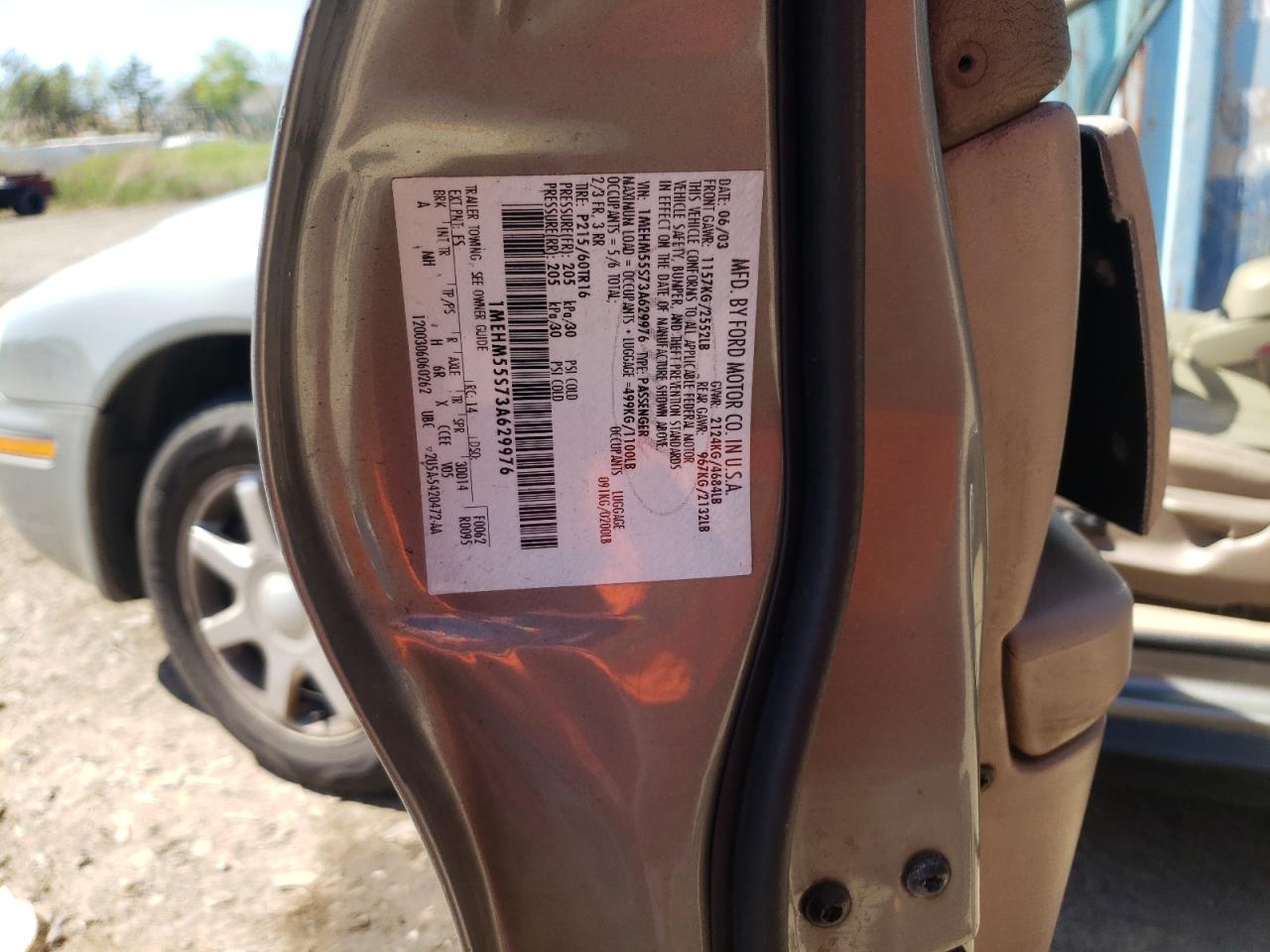 Photo 10 from auction – 2003 MERCURY SABLE LS P with VIN 1MEHM55S73A629976