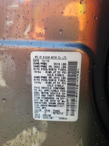 Photo 10 from auction – 2011 INFINITI FX35 with VIN JN8AS1MWXBM731571