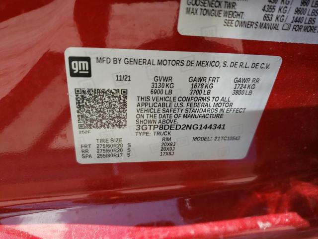 Photo 10 from auction – 2022 GMC SIERRA with VIN 3GTP8DED2NG144341