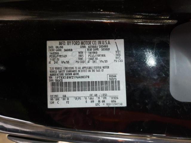 Photo 10 from auction – 2001 FORD F150 with VIN 1FTRX18W21NA08378