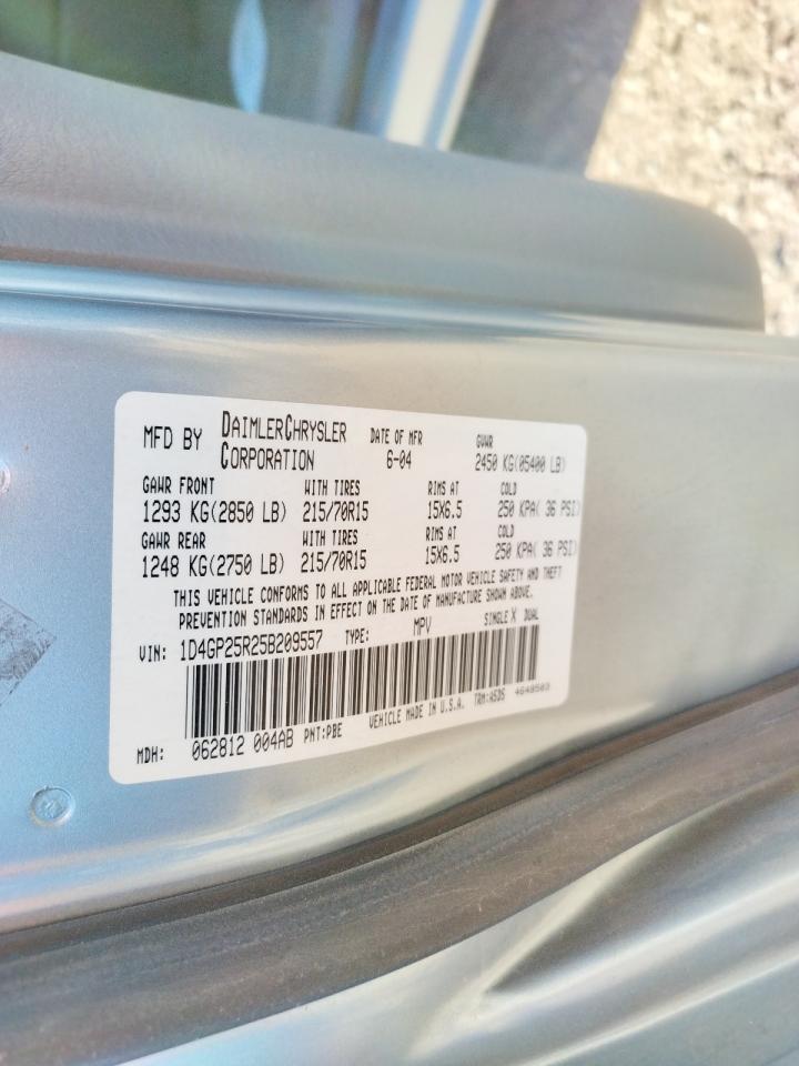 Photo 10 from auction – 2005 DODGE CARAVAN SE with VIN 1D4GP25R25B209557