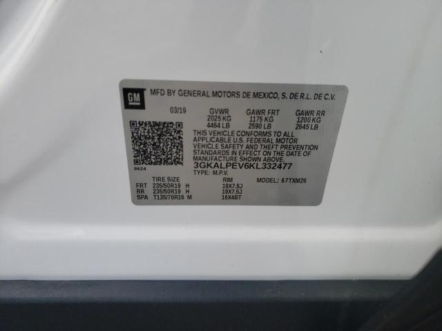 GMC TERRAIN SL 2019 with VIN 3GKALPEV6KL332477 - Photo from auction