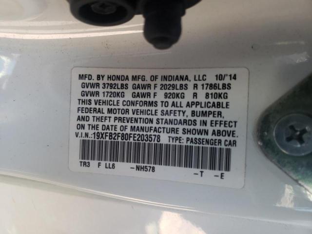 Photo 10 from auction – 2015 HONDA CIVIC EX with VIN 19XFB2F80FE203578