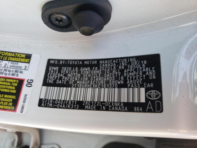 Photo 10 from auction – 2019 TOYOTA COROLLA L with VIN 2T1BURHEXKC161370