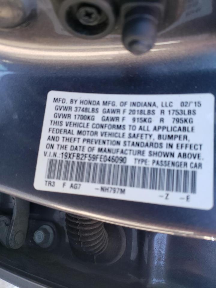 Photo 10 from auction – 2015 HONDA CIVIC LX with VIN 19XFB2F59FE046090