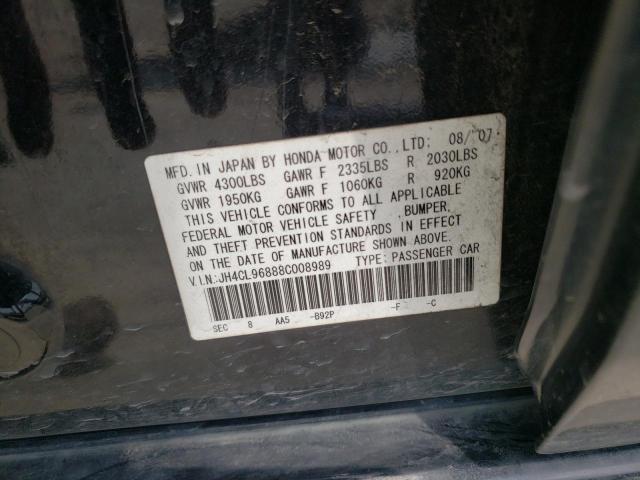 Photo 10 from auction – 2008 ACURA TSX with VIN JH4CL96888C008989