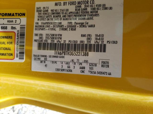 Photo 10 from auction – 2016 FORD MUSTANG with VIN 1FA6P8TH3G5221388