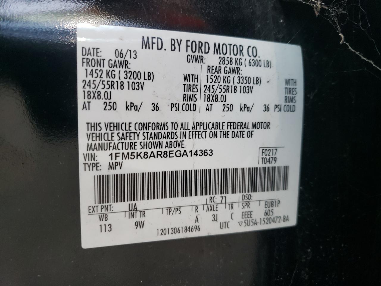 Photo 10 from auction – 2014 FORD EXPLORER P with VIN 1FM5K8AR8EGA14363