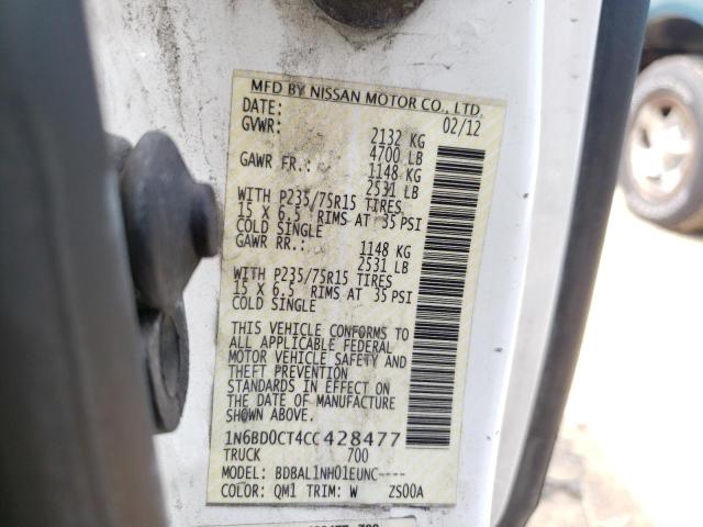 Photo 10 from auction – 2012 NISSAN FRONTIER S with VIN 1N6BD0CT4CC428477