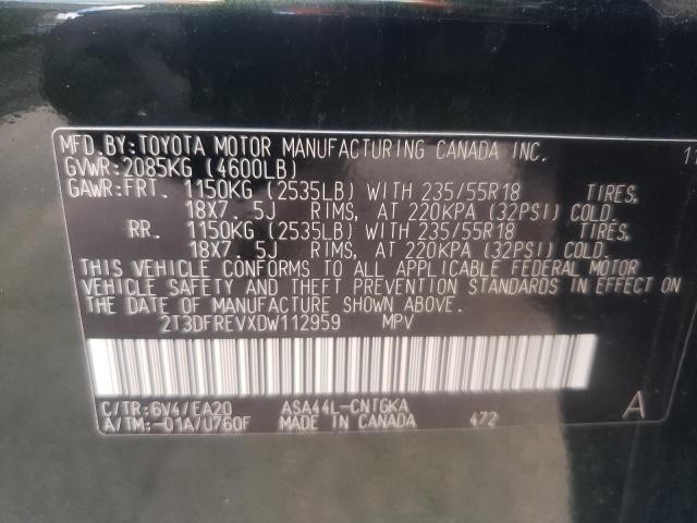 Photo 10 from auction – 2013 TOYOTA RAV4 LIMIT with VIN 2T3DFREVXDW112959