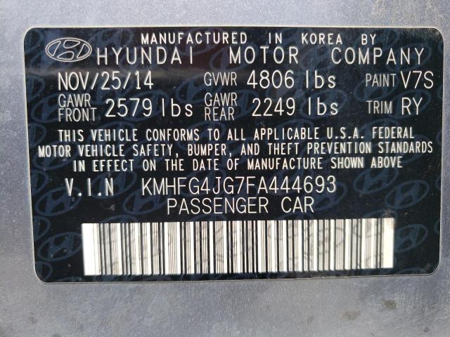 Photo 1 from auction – 2015 HYUNDAI AZERA with VIN KMHFG4JG7FA444693