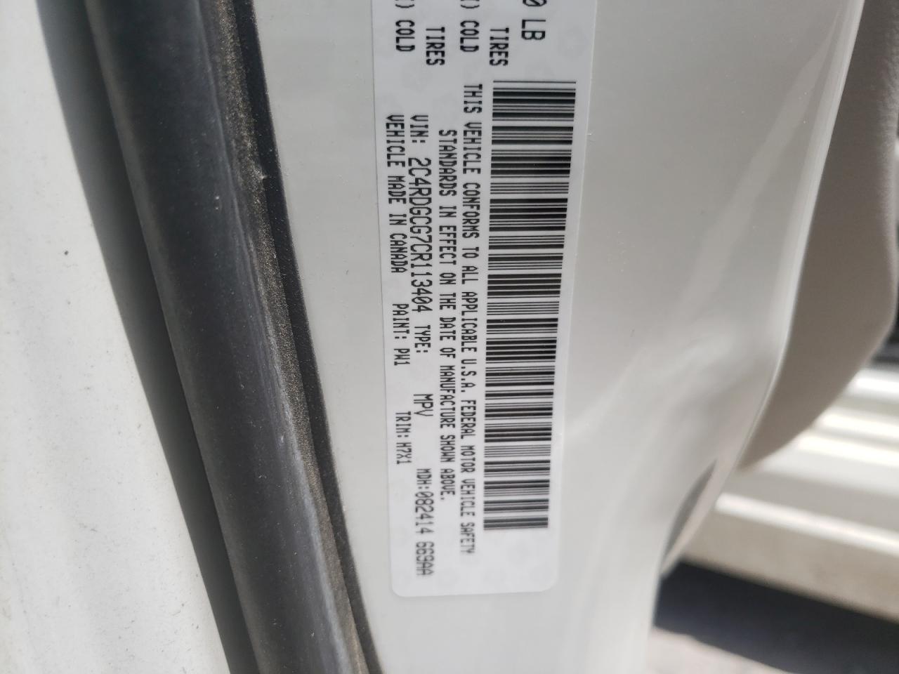 Photo 10 from auction – 2012 DODGE GRAND CARA with VIN 2C4RDGCG7CR113404