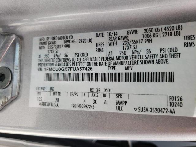 Photo 10 from auction – 2015 FORD ESCAPE SE with VIN 1FMCU0GX7FUA57426