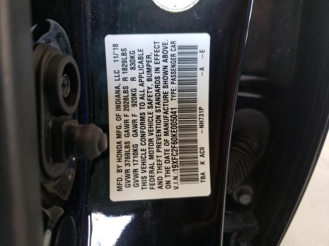 Photo 10 from auction – 2019 HONDA CIVIC LX with VIN 19XFC2F60KE005041