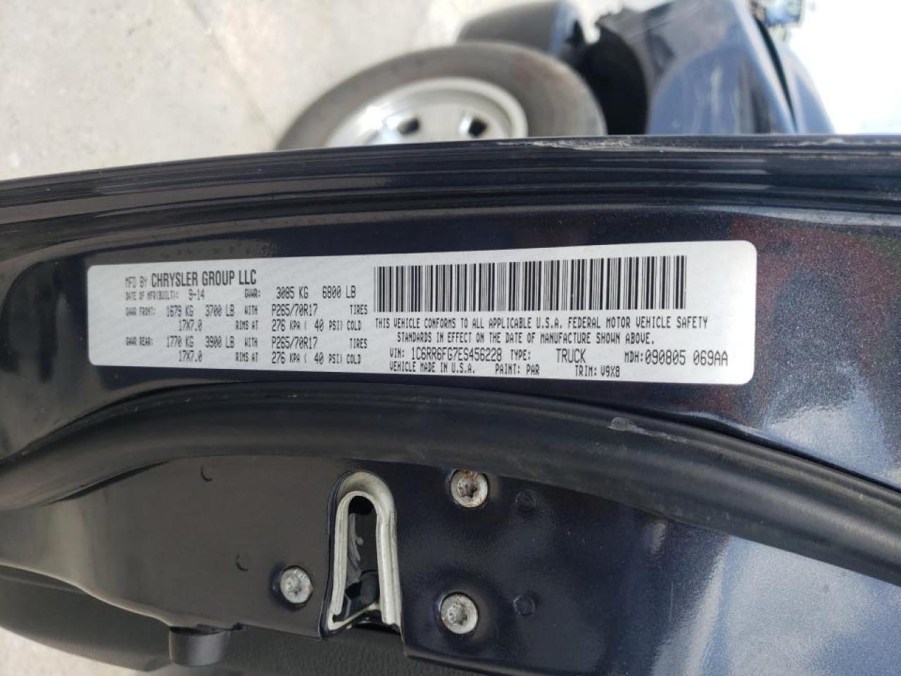 Photo 10 from auction – 2014 RAM 1500 ST with VIN 1C6RR6FG7ES456228