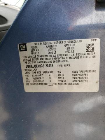Photo 10 from auction – 2012 GMC TERRAIN SL with VIN 2GKALUEK8C6130492