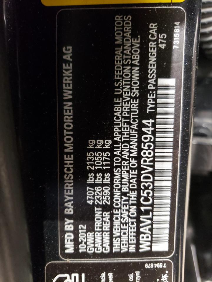 Photo 10 from auction – 2013 BMW X1 XDRIVE2 with VIN WBAVL1C53DVR85944