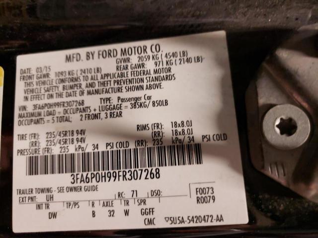 Photo 10 from auction – 2015 FORD FUSION SE with VIN 3FA6P0H99FR307268