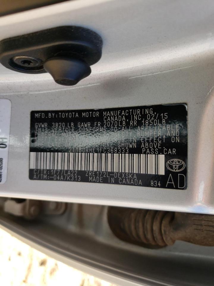 Photo 10 from auction – 2015 TOYOTA COROLLA L with VIN 2T1BURHE1FC368333