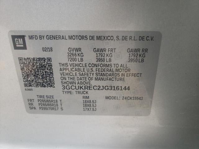 Photo 10 from auction – 2018 CHEVROLET SILVERADO with VIN 3GCUKREC2JG316144