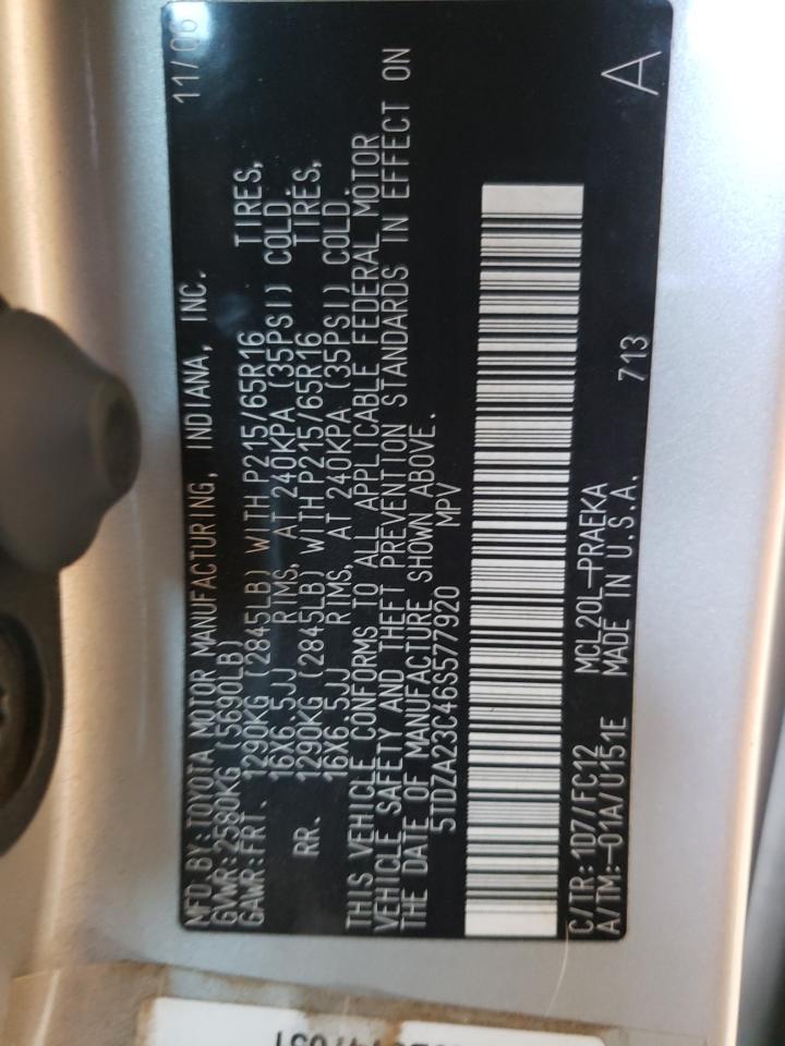 Photo 10 from auction – 2006 TOYOTA SIENNA with VIN 5TDZA23C46S577920