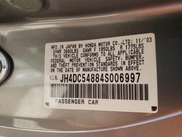 Photo 10 from auction – 2004 ACURA RSX with VIN JH4DC54884S006997