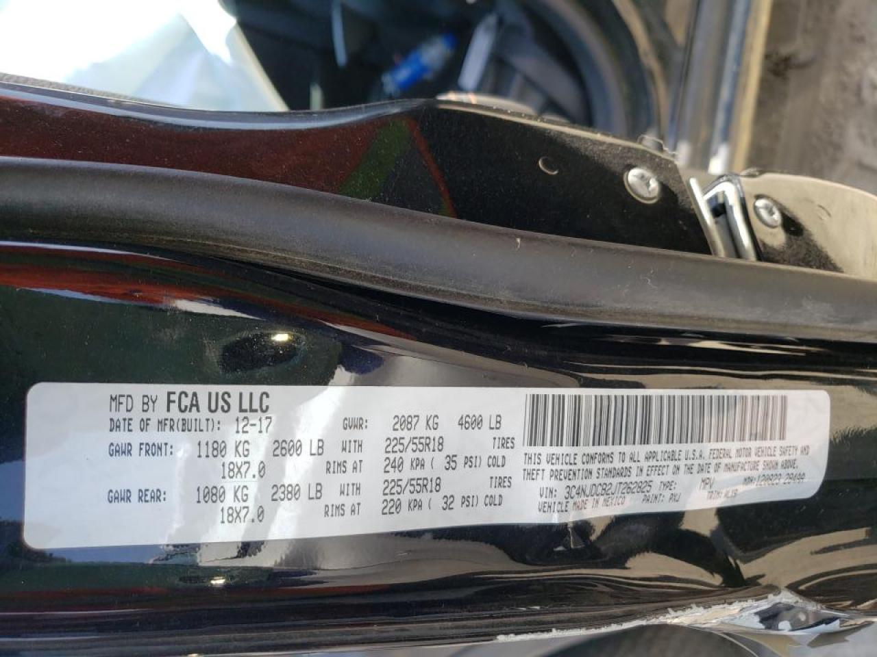 Photo 10 from auction – 2018 JEEP COMPASS LI with VIN 3C4NJDCB2JT262825