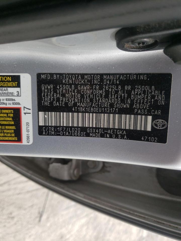 Photo 10 from auction – 2014 TOYOTA AVALON BAS with VIN 4T1BK1EB0EU113171
