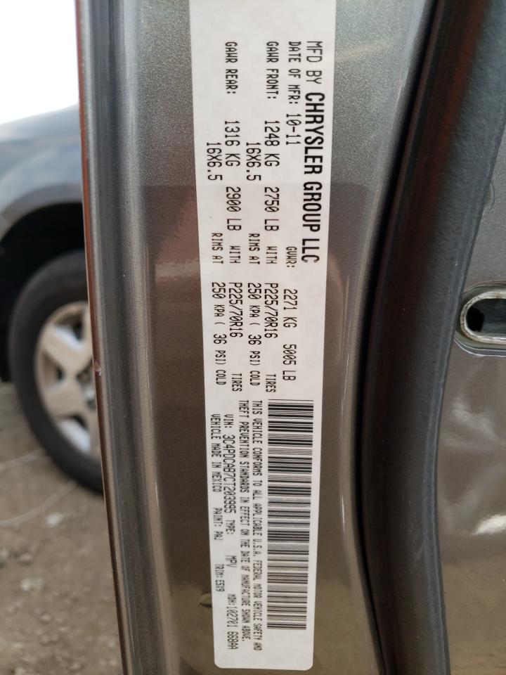 Photo 10 from auction – 2012 DODGE JOURNEY SE with VIN 3C4PDCAB7CT203995