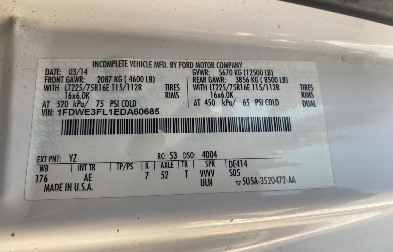 Photo 10 from auction – 2014 FORD ECONOLINE with VIN 1FDWE3FL1EDA60685