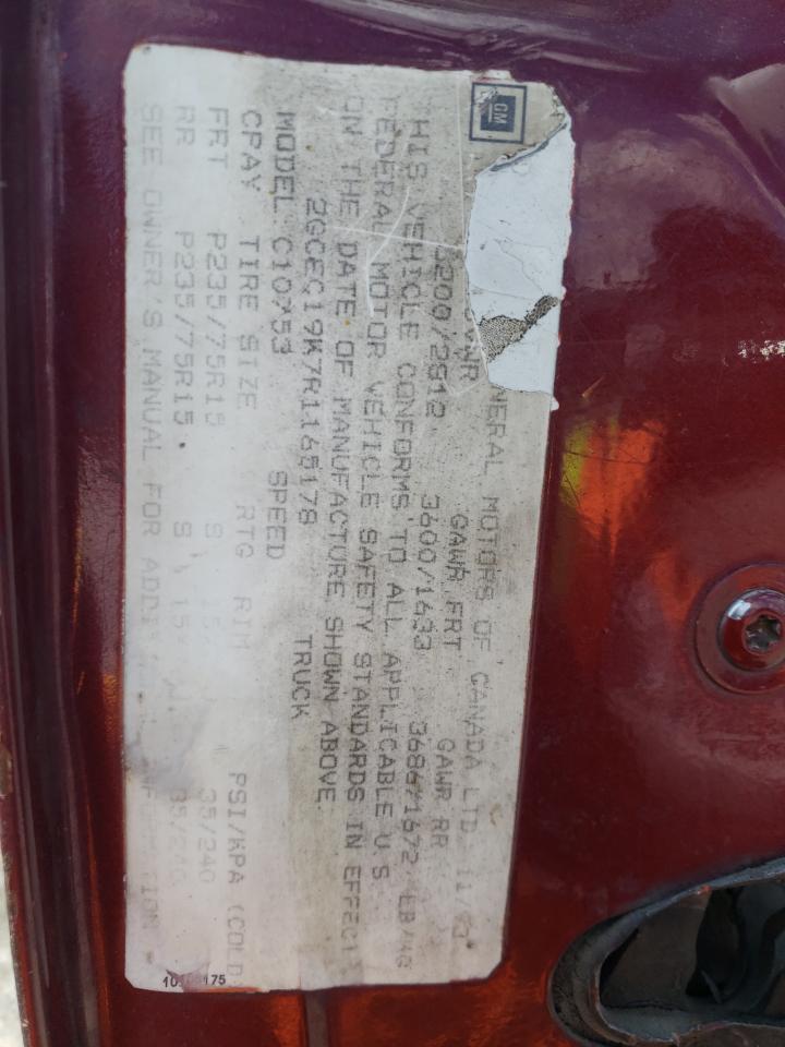 Photo 10 from auction – 1994 CHEVROLET GMT-400 C1 with VIN 2GCEC19K7R1165178