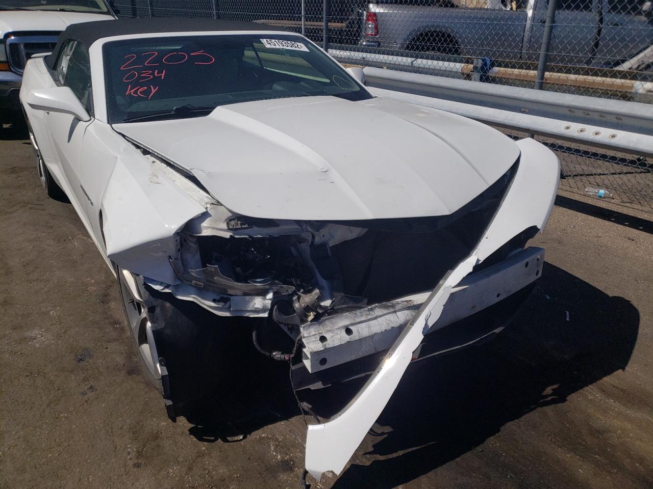 Photo 9 from auction – 2014 CHEVROLET CAMARO LT with VIN 2G1FC3D33E9303660