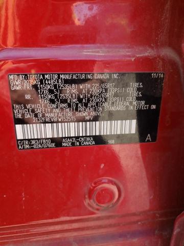 Photo 10 from auction – 2015 TOYOTA RAV4 LE with VIN 2T3ZFREV8FW152515