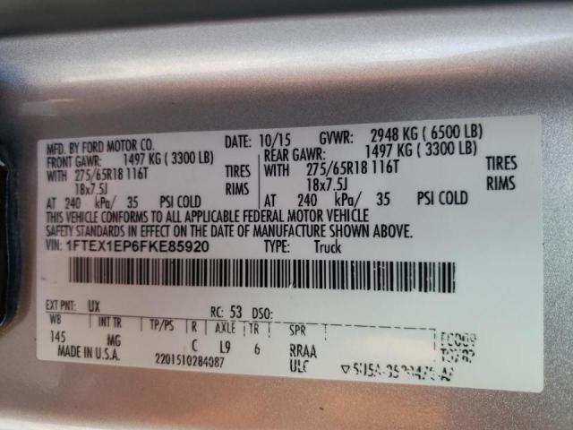 Photo 10 from auction – 2015 FORD F150 SUPER with VIN 1FTEX1EP6FKE85920