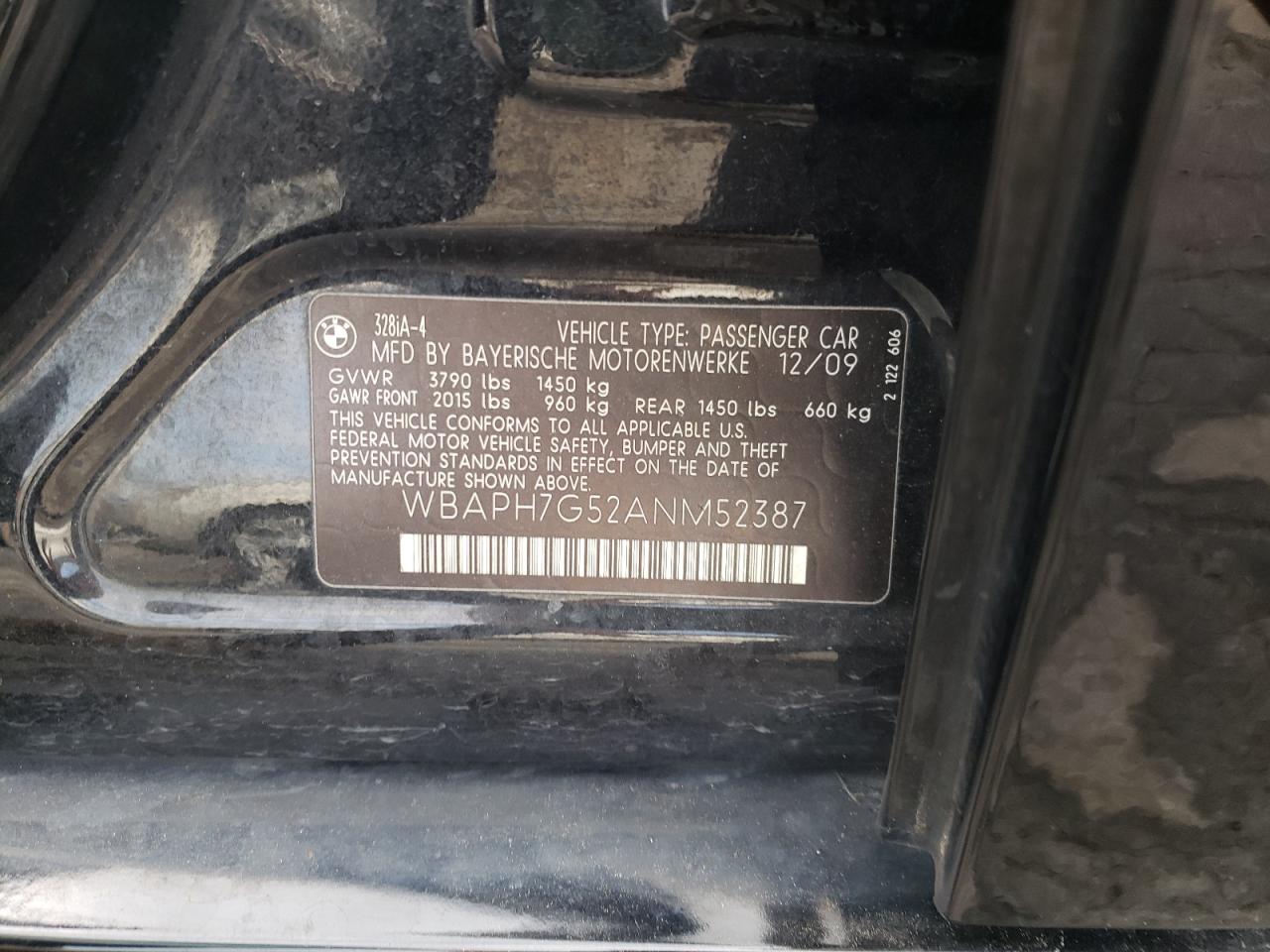 Photo 10 from auction – 2010 BMW 328 I with VIN WBAPH7G52ANM52387