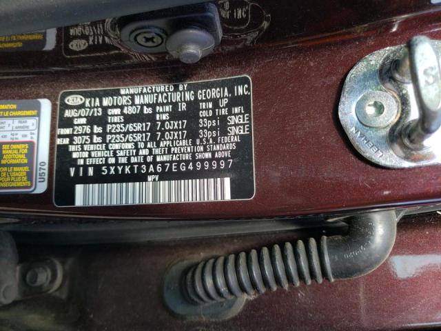 Photo 10 from auction – 2014 KIA SORENTO LX with VIN 5XYKT3A67EG499997