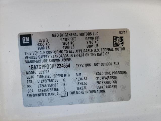 Photo 10 from auction – 2017 CHEVROLET EXPRESS G3 with VIN 1GAZGPFG0H1234654