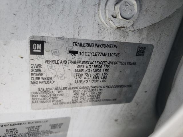 Photo 10 from auction – 2021 CHEVROLET SILVERADO with VIN 1GC1YLE77MF110745