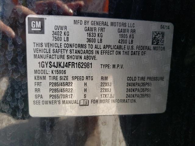 Zdjęcie 10 z aukcji – 2015 CADILLAC ESCALADE E z VIN 1GYS4JKJ4FR162981