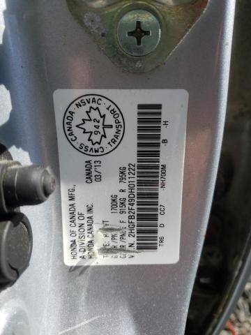 Photo 10 from auction – 2013 HONDA CIVIC LX with VIN 2HGFB2F49DH011222