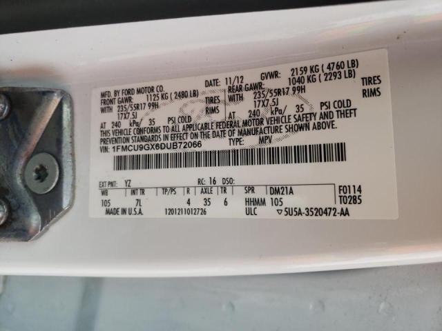 Photo 10 from auction – 2013 FORD ESCAPE SE with VIN 1FMCU9GX6DUB72066