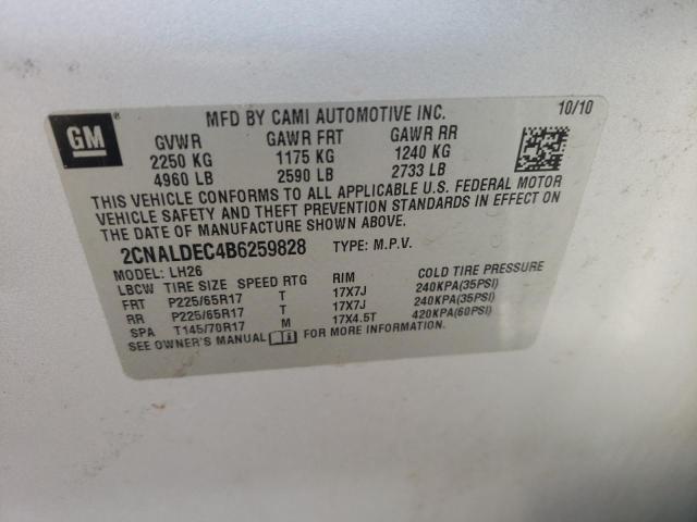 Photo 10 from auction – 2011 CHEVROLET EQUINOX LT with VIN 2CNALDEC4B6259828