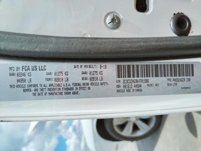 Photo 10 from auction – 2019 DODGE CHALLENGER with VIN 2C3CDZAG3KH701586