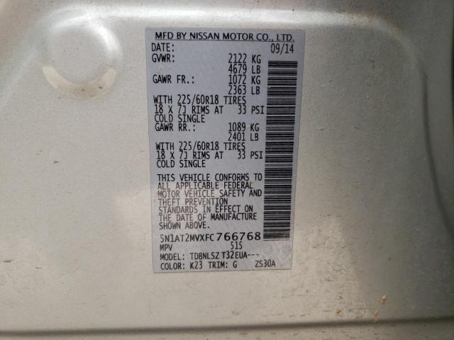 Photo 10 from auction – 2015 NISSAN ROGUE S with VIN 5N1AT2MVXFC766768