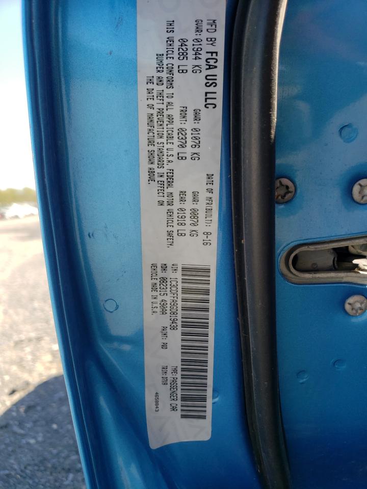 Photo 10 from auction – 2016 DODGE DART SXT S with VIN 1C3CDFFA9GD819438