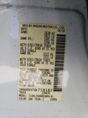 Photo 10 from auction – 2016 NISSAN FRONTIER S with VIN 1N6AD0EV7GN758182