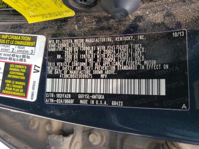 Photo 10 from auction – 2014 TOYOTA VENZA LE with VIN 4T3BK3BBXEU099075