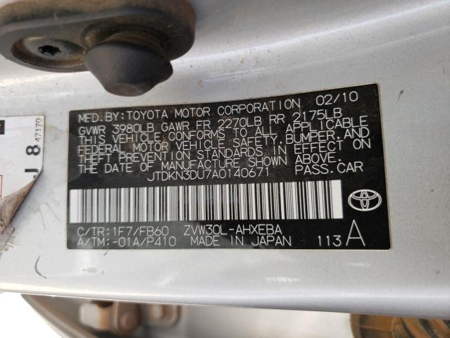 Zdjęcie 10 z aukcji – 2010 TOYOTA PRIUS z VIN JTDKN3DU7A0140671